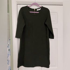 Vineyard Vines Dark Green Textured 3/4 Sleeve Dress Size Medium